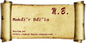Makár Béla névjegykártya