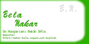 bela makar business card